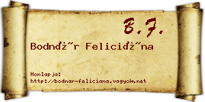 Bodnár Feliciána névjegykártya